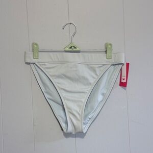 Xhilaration Light Blue Ribbed High Waist Bikini Bottoms Size Medium NWT